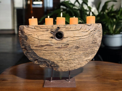 Vintage Wooden Candle Stand