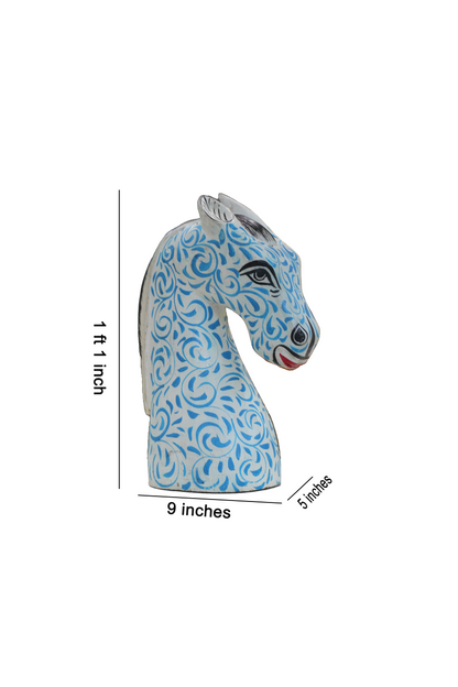 Wooden hand painted Horse head