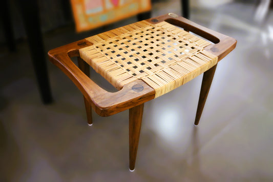 Cane decorative stool/coffee table