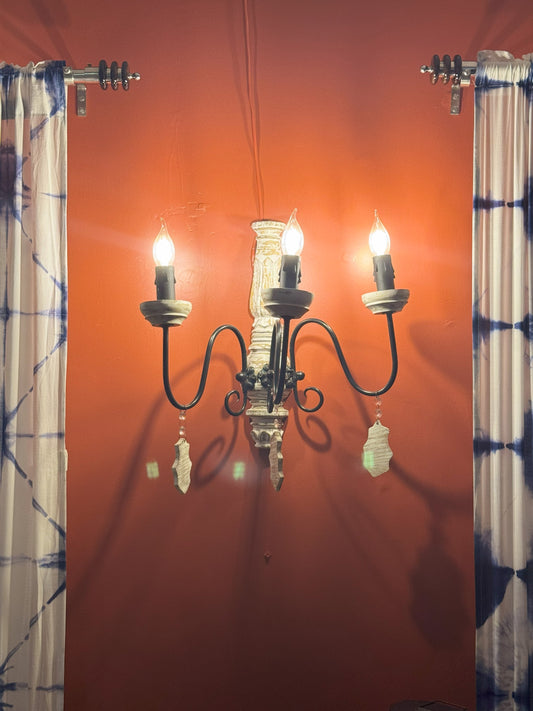 French 3 Light Wall Sconce