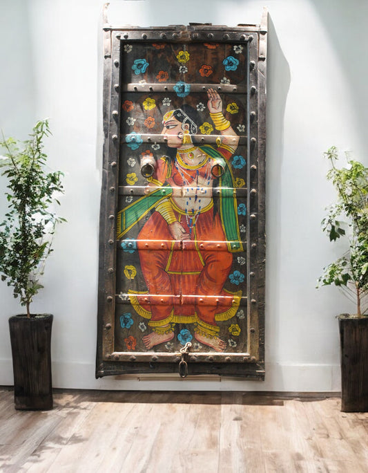 Vintage Art deco Painted Window