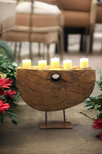 Vintage Wooden Candle Stand