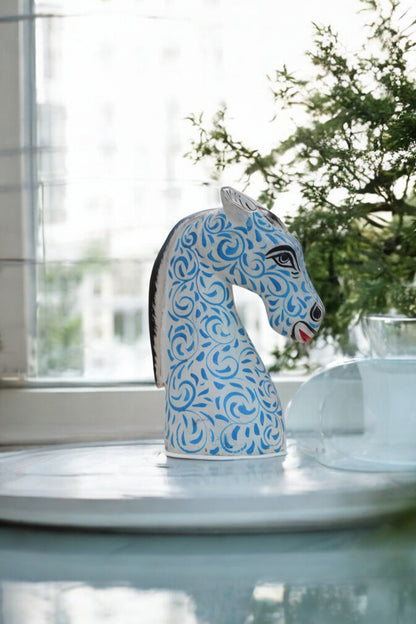 Wooden hand painted Horse head