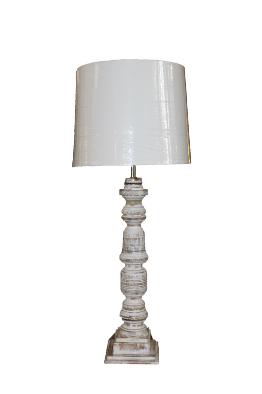 Table Lamp White Distress