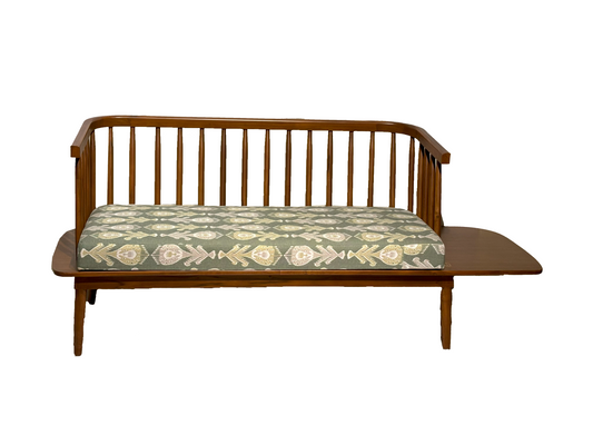 Sofa, green ikat two seater loveseat